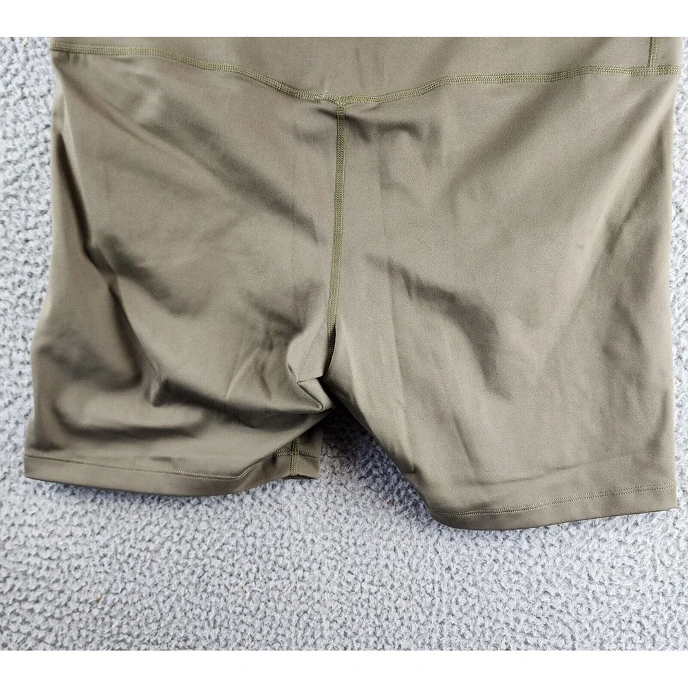 NIKE One Plus Size Mid-Rise 7" Bike Shorts Women's 1X Olive Tight Fit Pull On~ - Picture 15 of 15